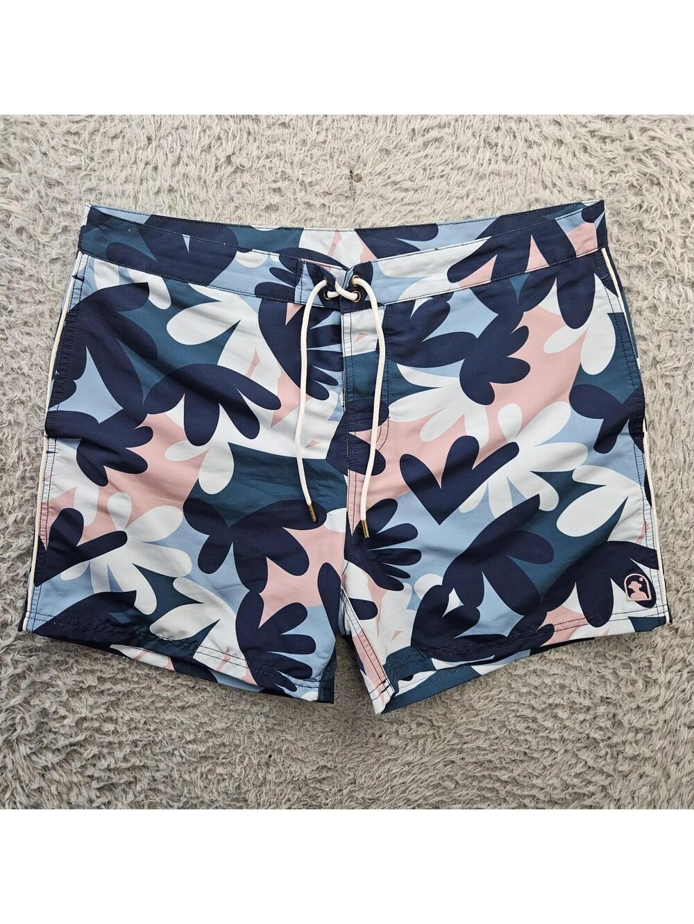 Dandy Del Mar Boardshorts Swim Shorts Men 34 Nylon Floral All Over Print